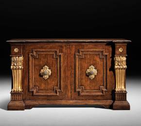 GV-834-GW Sideboard - Gold Accents