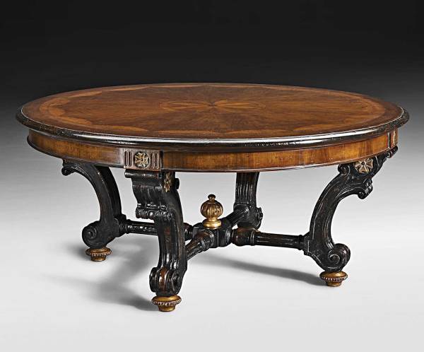 GV-835-72-EG English Style Foyer Table - Ebony & Gold