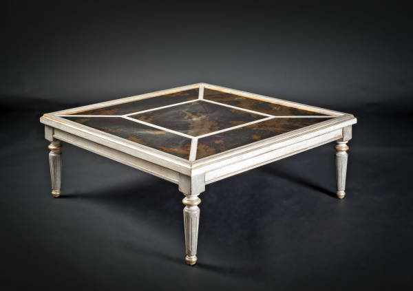 BAR-0168 Coffee Table w/ Eglomise Mirrored Top