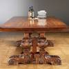 GV-823 Trestle Table w/ Hand Hewn Plank Top