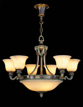 M-18696 White Alabaster Chandelier