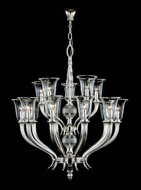 M-20017-1 Chandelier w/ Crystal Globes