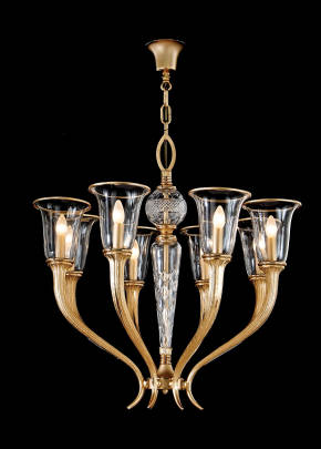 M-20018-1 Chandelier w/ Crystal Globes