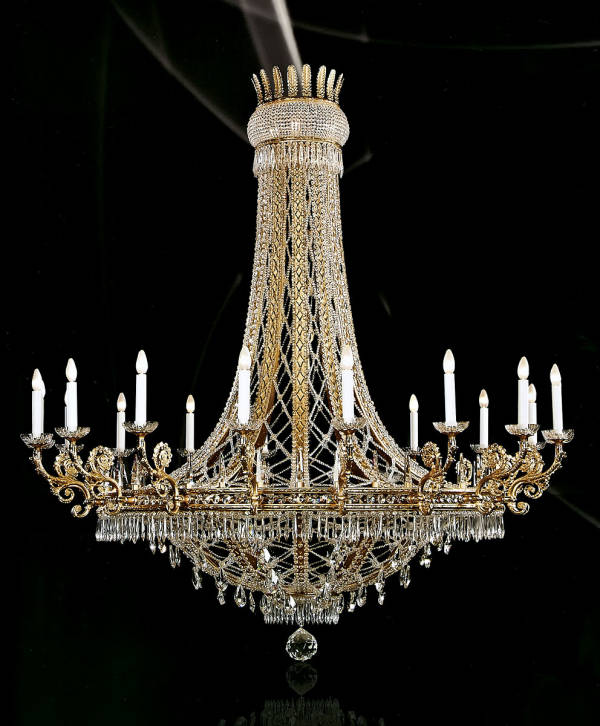 M-19889 Chandelier w/ Scholer Crystal