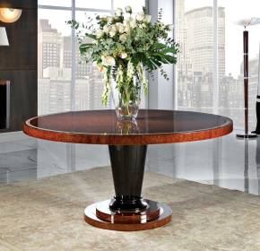 TM-105 Burl Veneer Round Dining Table