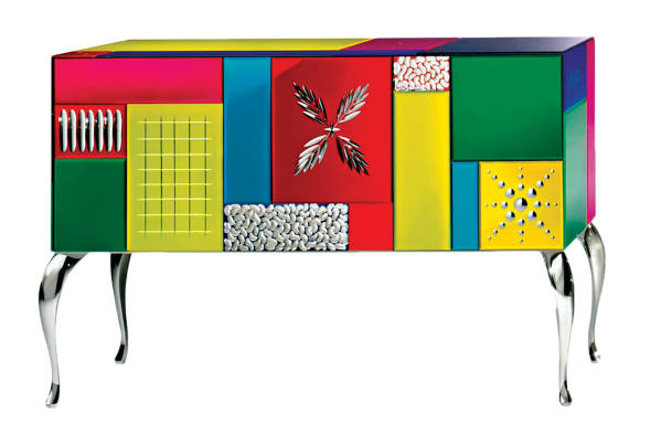 AV-7000-C Multicolored Mirrored Sideboard