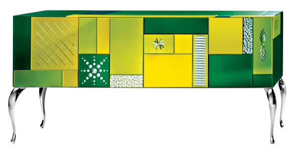 AV-7020-C Multicolored Mirrored Sideboard