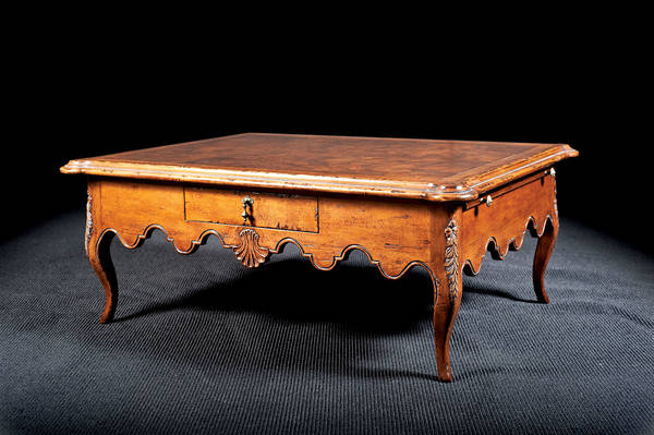 B-13W Coffee Table with Burl Wood Top