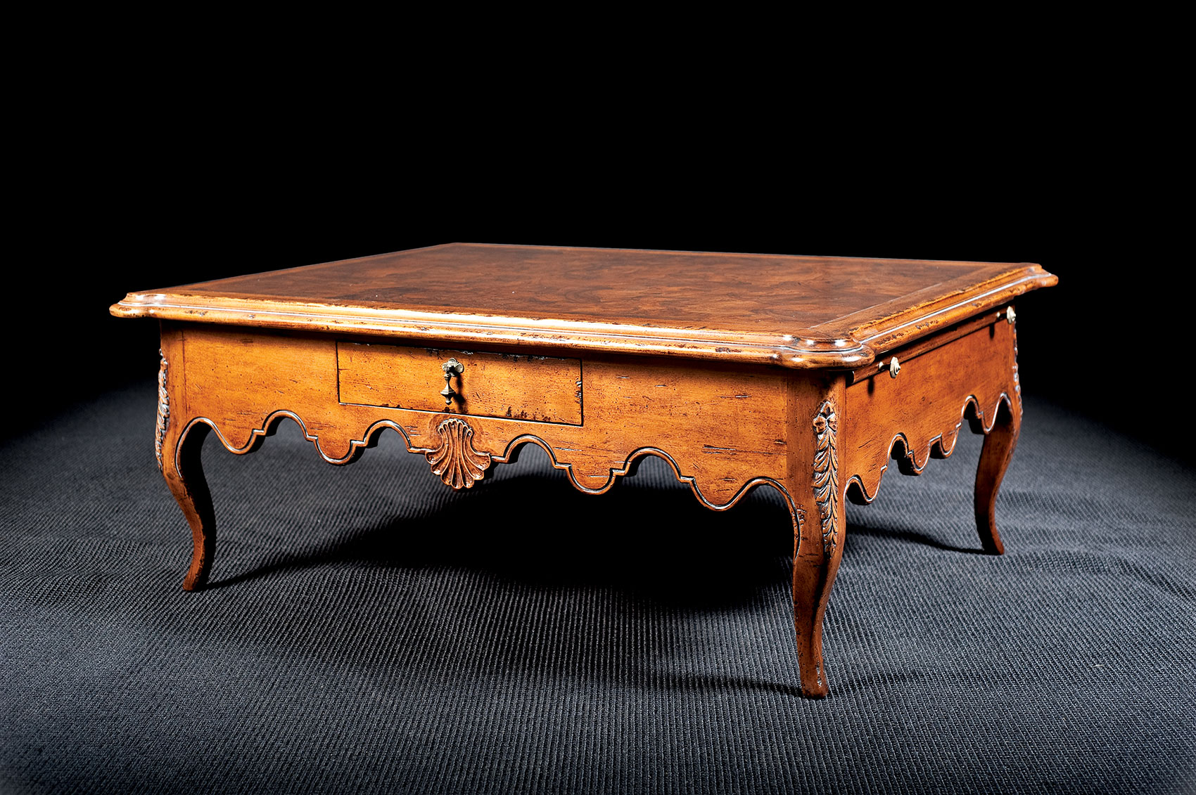 B 13W Coffee Table with Burl Wood Top David Michael Furniture