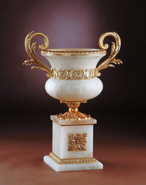 M-A124 White Alabaster Urn