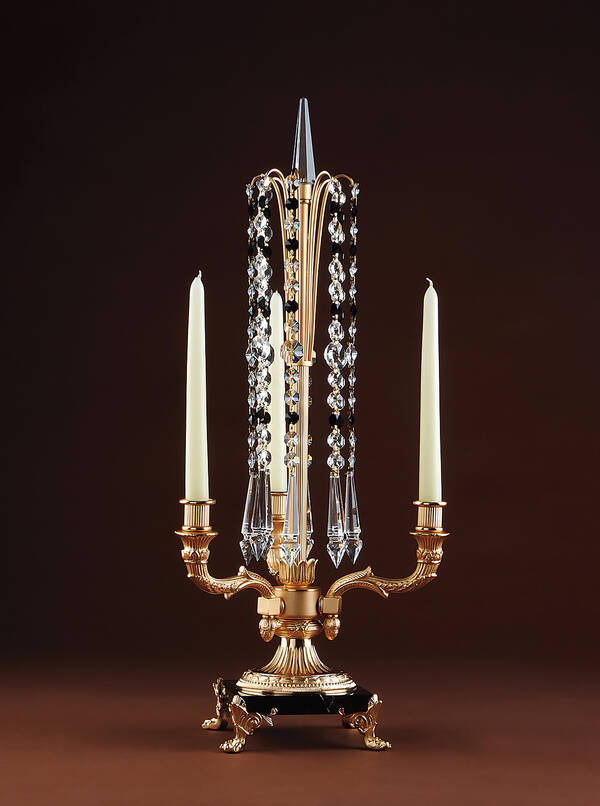 M-A125 Crystal And Bronze Candelabra