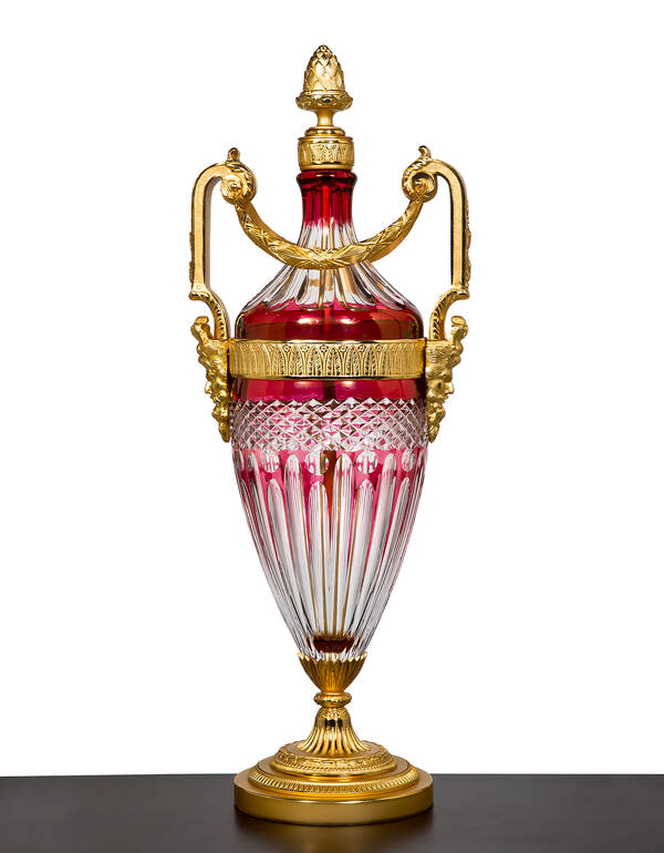 M-A139-2 Ruby Red Crystal Urn