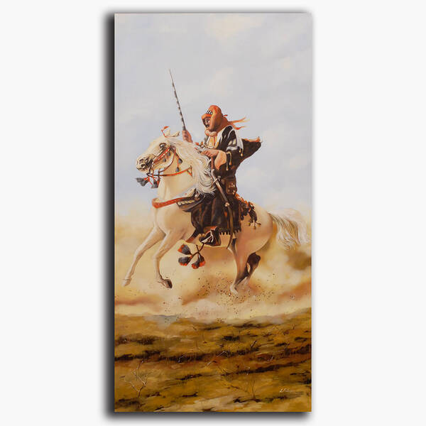 AN-13-85 Original oil painting - Horse and rider