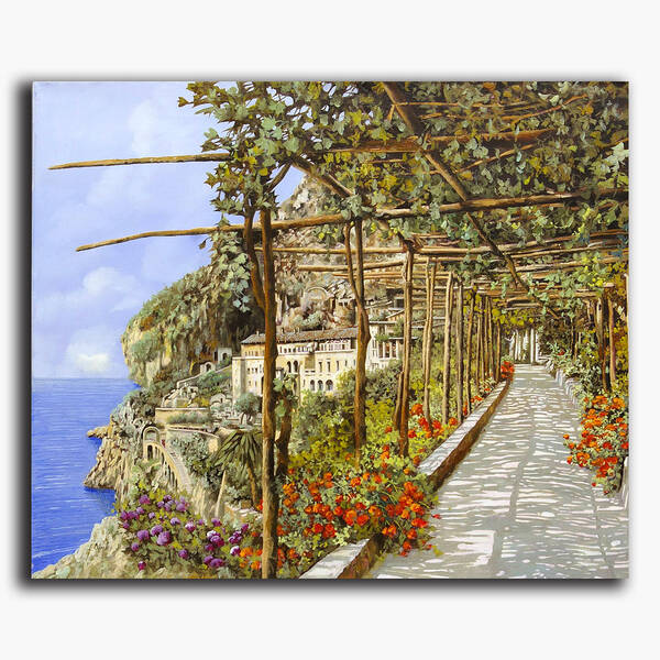 AN-18-155 Original oil painting - Trellis with vine