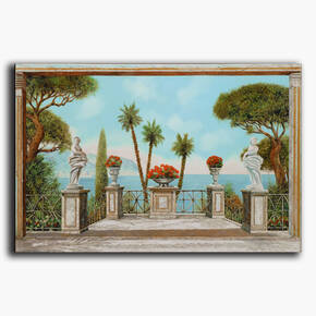 AN-18-195 Original oil painting - Terrace on lake Como