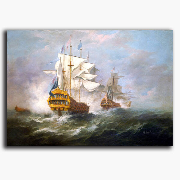 AN-6-40 Original oil painting - On the high seas
