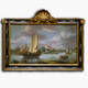 AN-6-45 Original oil painting with frame - Ships and Sails