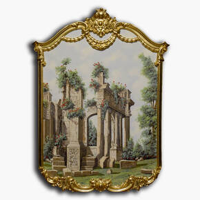 AN-9-77 Original oil painting with frame - Ruins