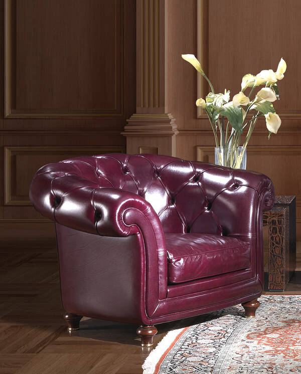 OR-247-A Traditional Tuxedo Leather Armchair