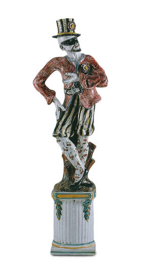 CEC-4-B Terracotta Masked Harlequin Statue
