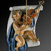 CEC-583-A Pair of Cherub Violinist Terracotta Plaques