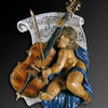 CEC-583-A Pair of Cherub Violinist Terracotta Plaques