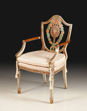 GL-1863-P Hand Painted Arm Chair