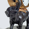 F-OB-62 Black Marble Elephant Clock