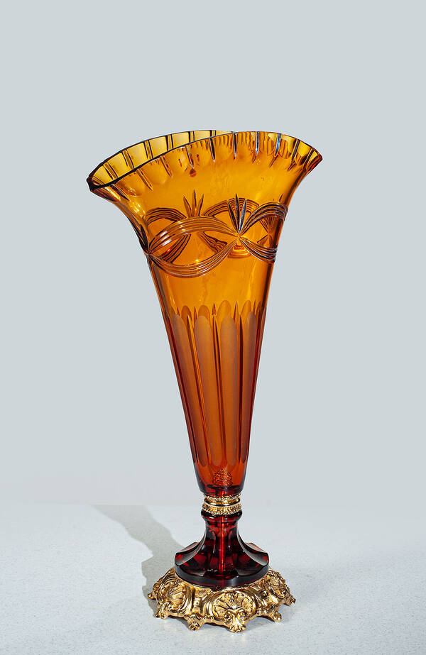 V-1508-A Amber Crystal Vase