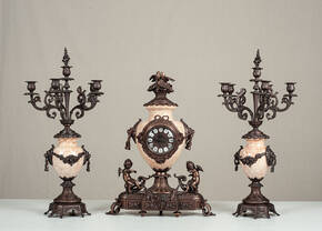 F-OB-8G-SET Clock & Candelabras