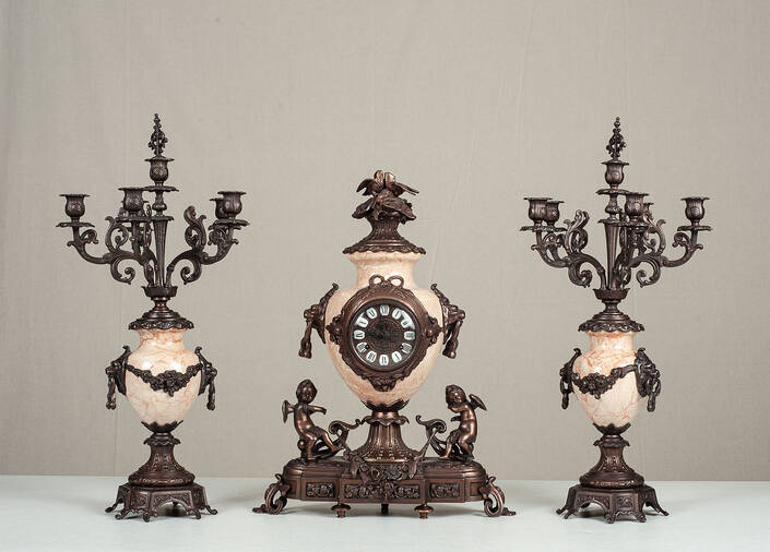 F-OB-8G-SET Clock & Candelabras – David Michael Furniture