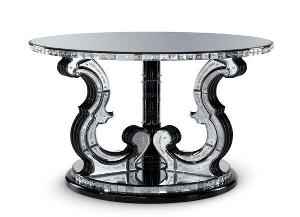 AV-2007 Round Mirrored Dining Table