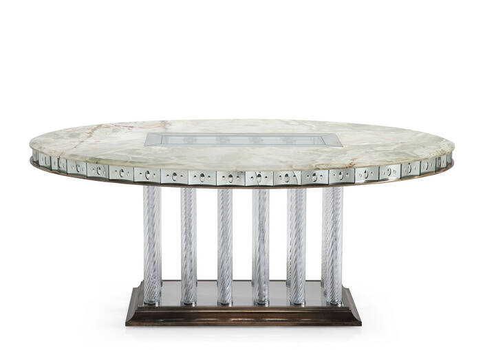 AVP8040 Mirrored Dining Table David Michael Furniture