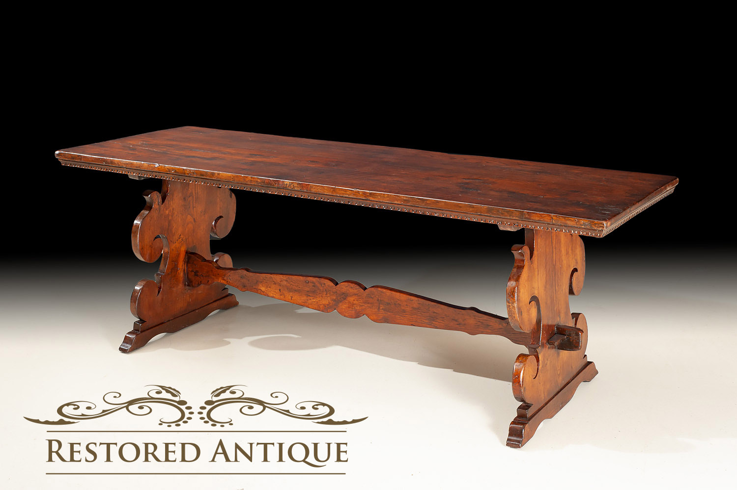 Antique trestle dining table hotsell