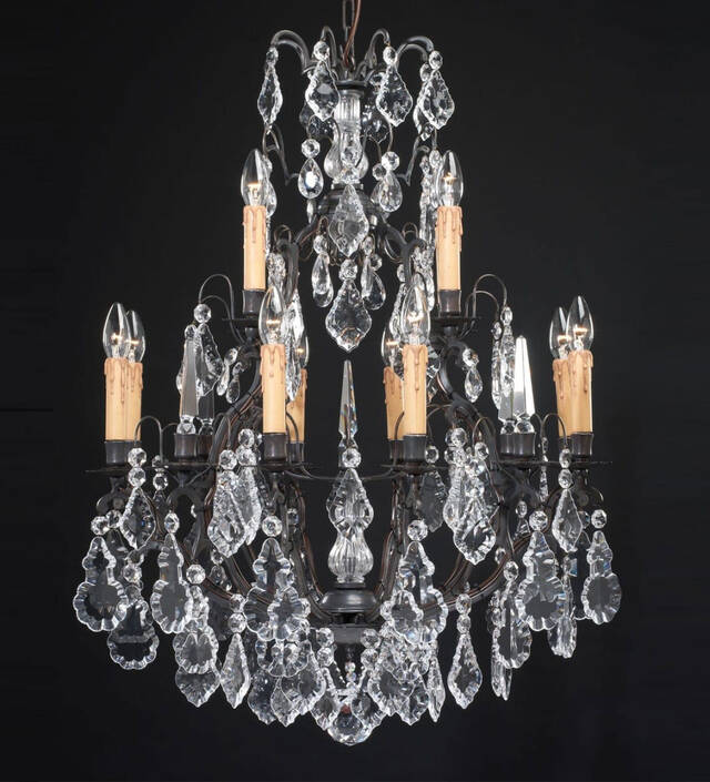 Crystal Empire 10 Light 120V Chandelier in White Pass Leather with Clear Radiance Crystal main image 1
