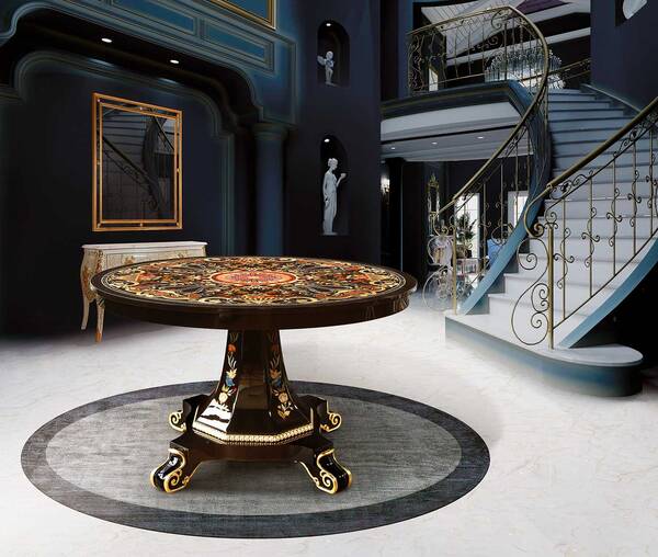 MN-156 Intarsia Dining Table in Erable Nero