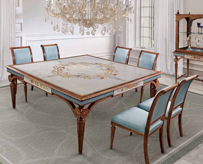 MN-A-800 Italian Intarsia Dining Table