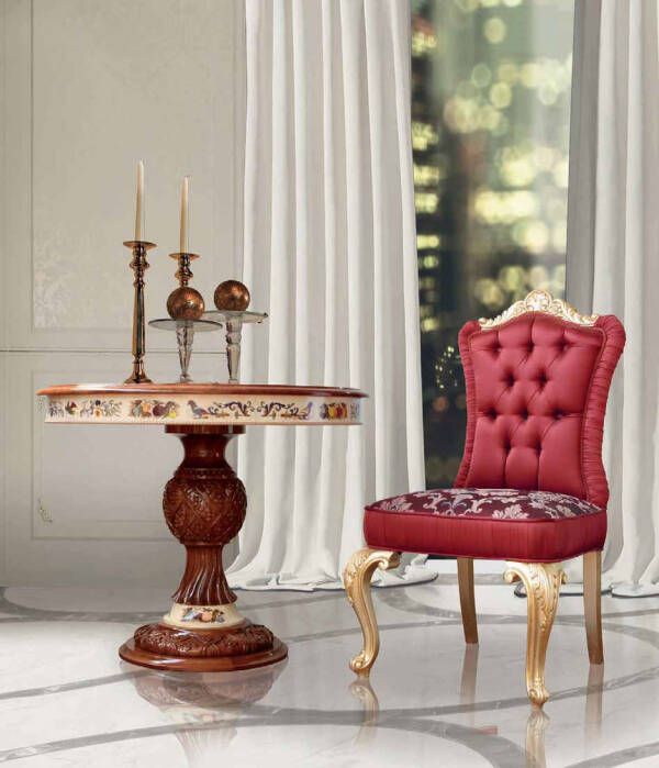 MN-A-152 Round Italian Intarsia Table