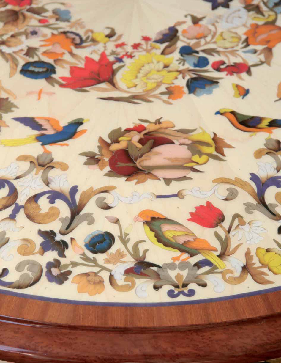 MN-A-152 Round Italian Intarsia Table - Image 2
