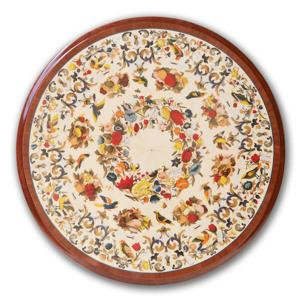 MN-A-152 Round Italian Intarsia Table