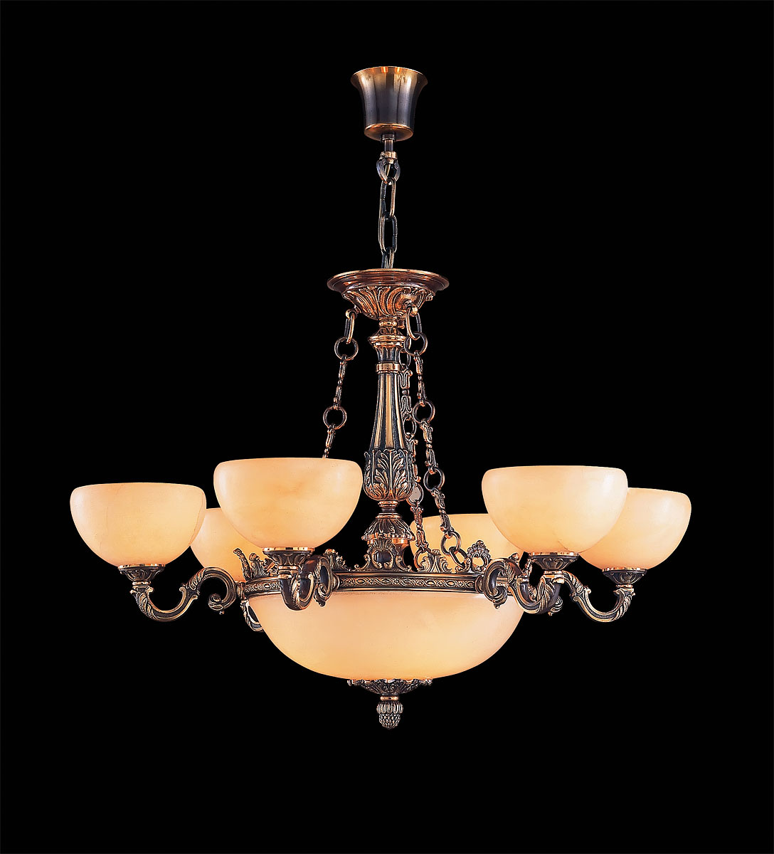 M-18845 White Alabaster Chandelier - Image 1