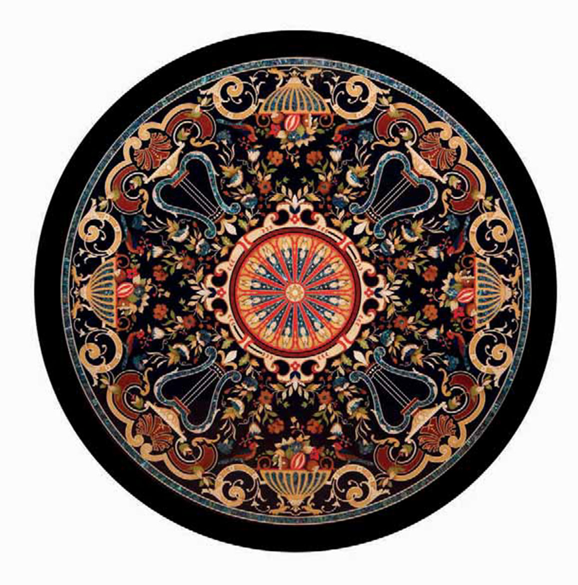 MN-156 Intarsia Dining Table in Erable Nero - Image 2