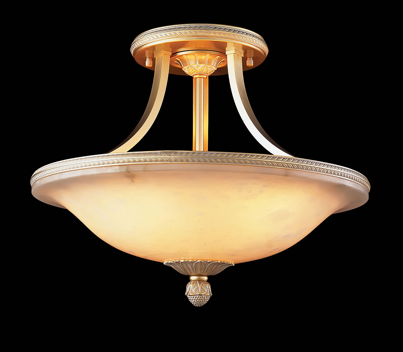 M-18738 White Alabaster Ceiling Fixture - Image 1