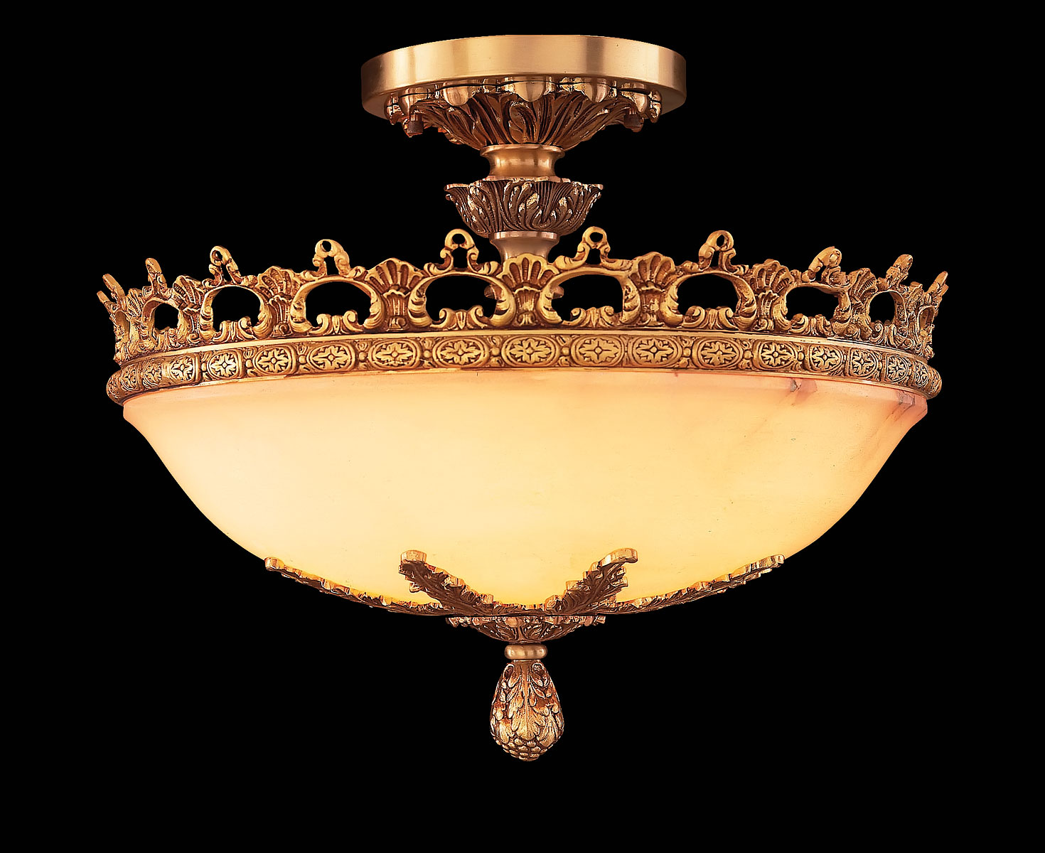 M-18897 White Alabaster Ceiling Fixture - Image 1
