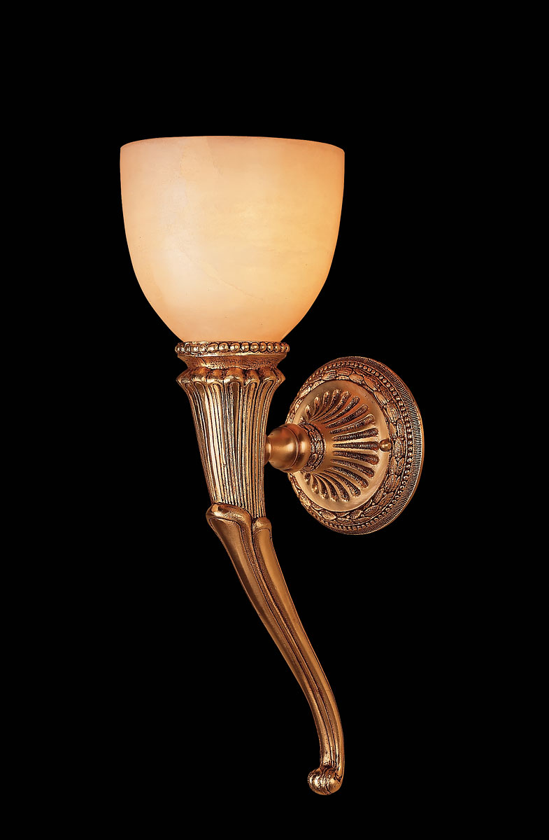 M-19158 White Alabaster Wall Sconce - Image 1