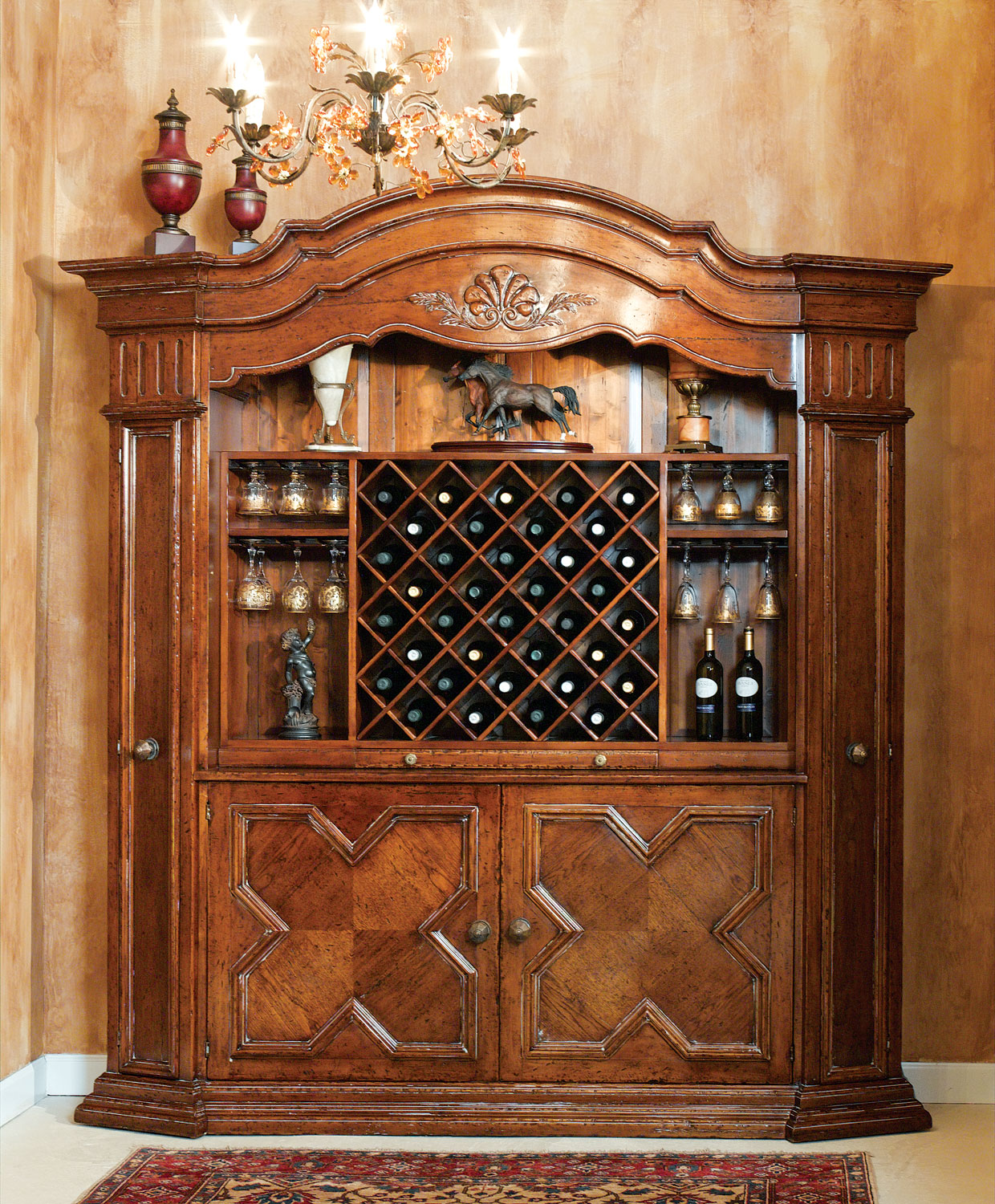 B-1W Wall Unit with Wine Rack - Image 1