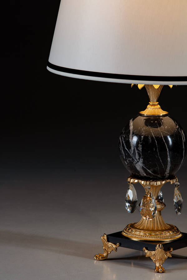 M-20312 Black Marble Table lamp