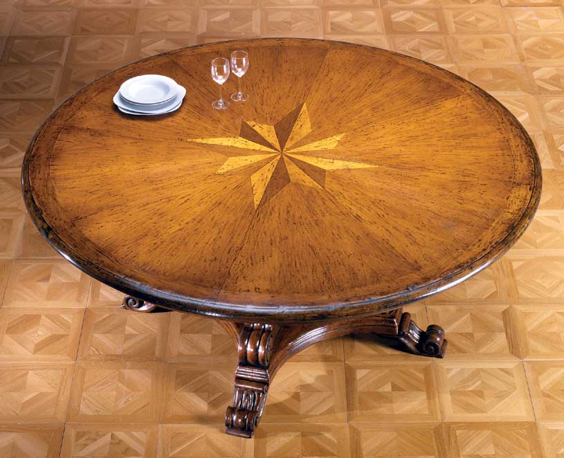 GV-805-72 Round Dining Table w/ Sunburst Inlay - Image 2