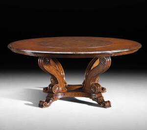 GV-805-72-LS-LVS Round Table w/ Lazy Susan & Leaves