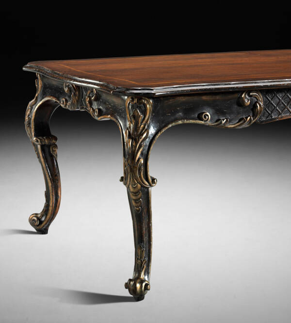 GV-813-BG French Dining Table - Ebony & Gold